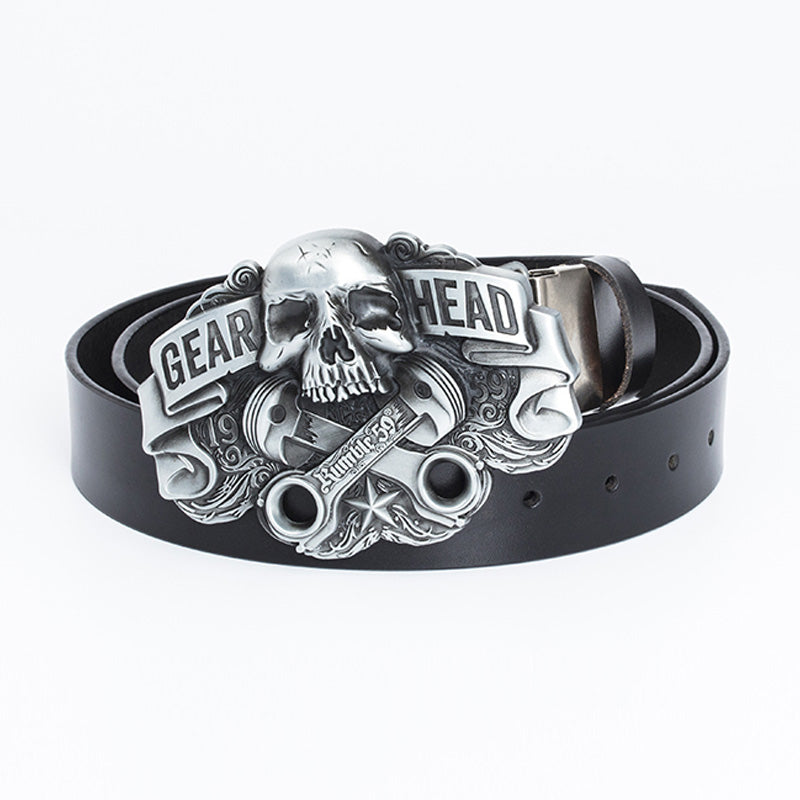 Vintage Luxury Skull Gear Biker Belts