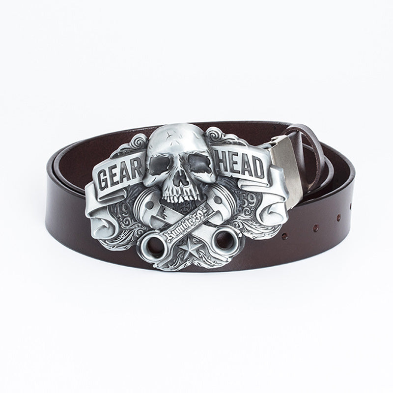 Vintage Luxury Skull Gear Biker Belts