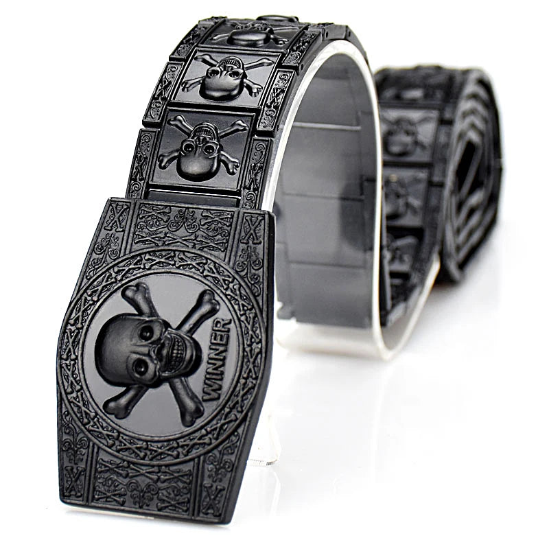 Badass Biker Skull Belt for Men – Stainless Steel Golden Skull Skeleton Buckle. Unique Badass birthday gifts. Unique Badass Biker Christmas gifts for badasses. Badass skull accessories. Unique Valentine gifts for him. Unique Anniversary gift for him. Unique Anniversary gift for my badass husband. Unique Badass Birthday gift for my badass boyfriend. Badass Birthday gift for my badass husband. Badass gift for bikers.