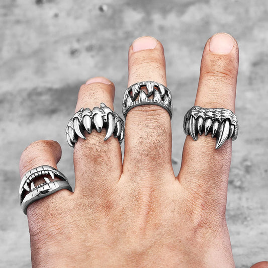 Demon Beast Teeth Skull Ring – Stainless Steel Biker Ring for Men and Women. Badass birthday gifts. Badass Christmas gifts for badasses. Badass skull accessories. Unique Valentine gifts for him and her. Anniversary gift for him and her. Unique Anniversary gift for my badass husband and wife. Unique Badass Birthday gift for my badass boyfriend and girlfriend. Unique Badass Birthday gift for my badass husband and wife. Coolest gift for dad. Special gift for father's day.