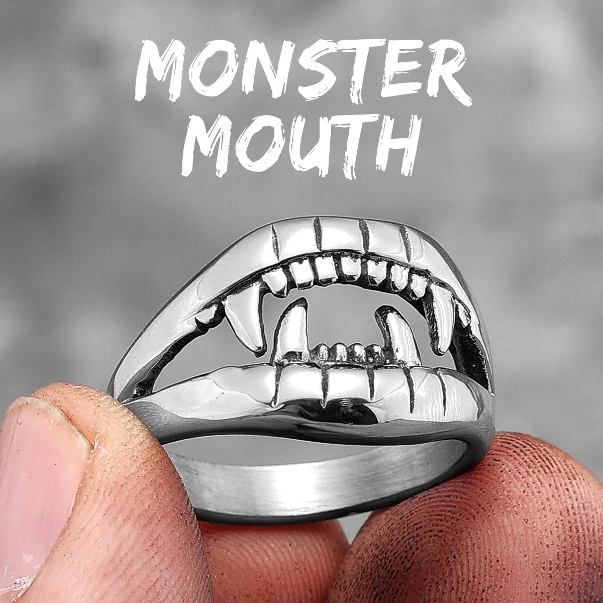 Demon Beast Teeth Skull Ring – Stainless Steel Biker Ring for Men and Women. Badass birthday gifts. Badass Christmas gifts for badasses. Badass skull accessories. Unique Valentine gifts for him and her. Anniversary gift for him and her. Unique Anniversary gift for my badass husband and wife. Unique Badass Birthday gift for my badass boyfriend and girlfriend. Unique Badass Birthday gift for my badass husband and wife. Coolest gift for dad. Special gift for father's day.