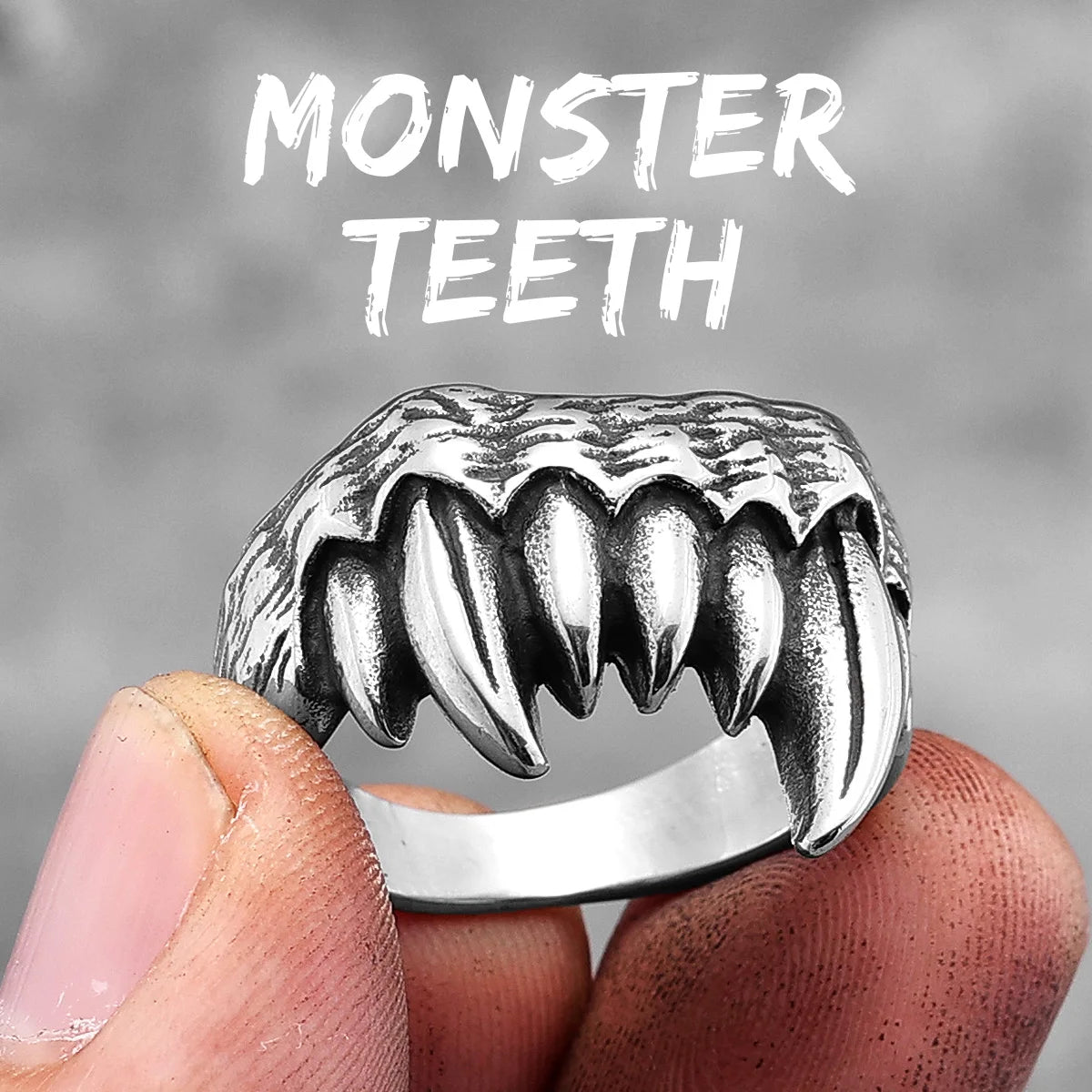 Demon Beast Teeth Skull Ring – Stainless Steel Biker Ring for Men and Women. Badass birthday gifts. Badass Christmas gifts for badasses. Badass skull accessories. Unique Valentine gifts for him and her. Anniversary gift for him and her. Unique Anniversary gift for my badass husband and wife. Unique Badass Birthday gift for my badass boyfriend and girlfriend. Unique Badass Birthday gift for my badass husband and wife. Coolest gift for dad. Special gift for father's day.