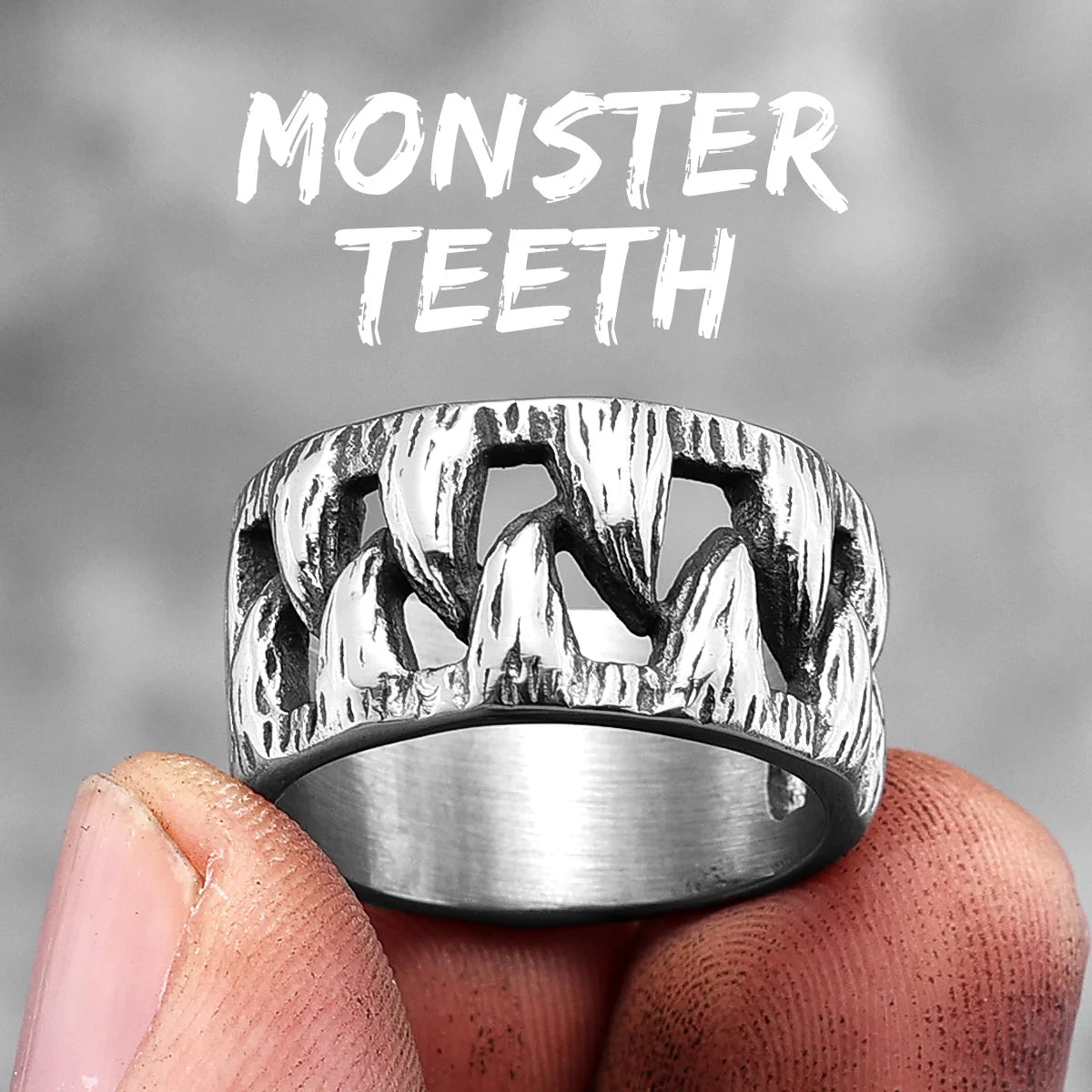 Demon Beast Teeth Skull Ring – Stainless Steel Biker Ring for Men and Women. Badass birthday gifts. Badass Christmas gifts for badasses. Badass skull accessories. Unique Valentine gifts for him and her. Anniversary gift for him and her. Unique Anniversary gift for my badass husband and wife. Unique Badass Birthday gift for my badass boyfriend and girlfriend. Unique Badass Birthday gift for my badass husband and wife. Coolest gift for dad. Special gift for father's day.