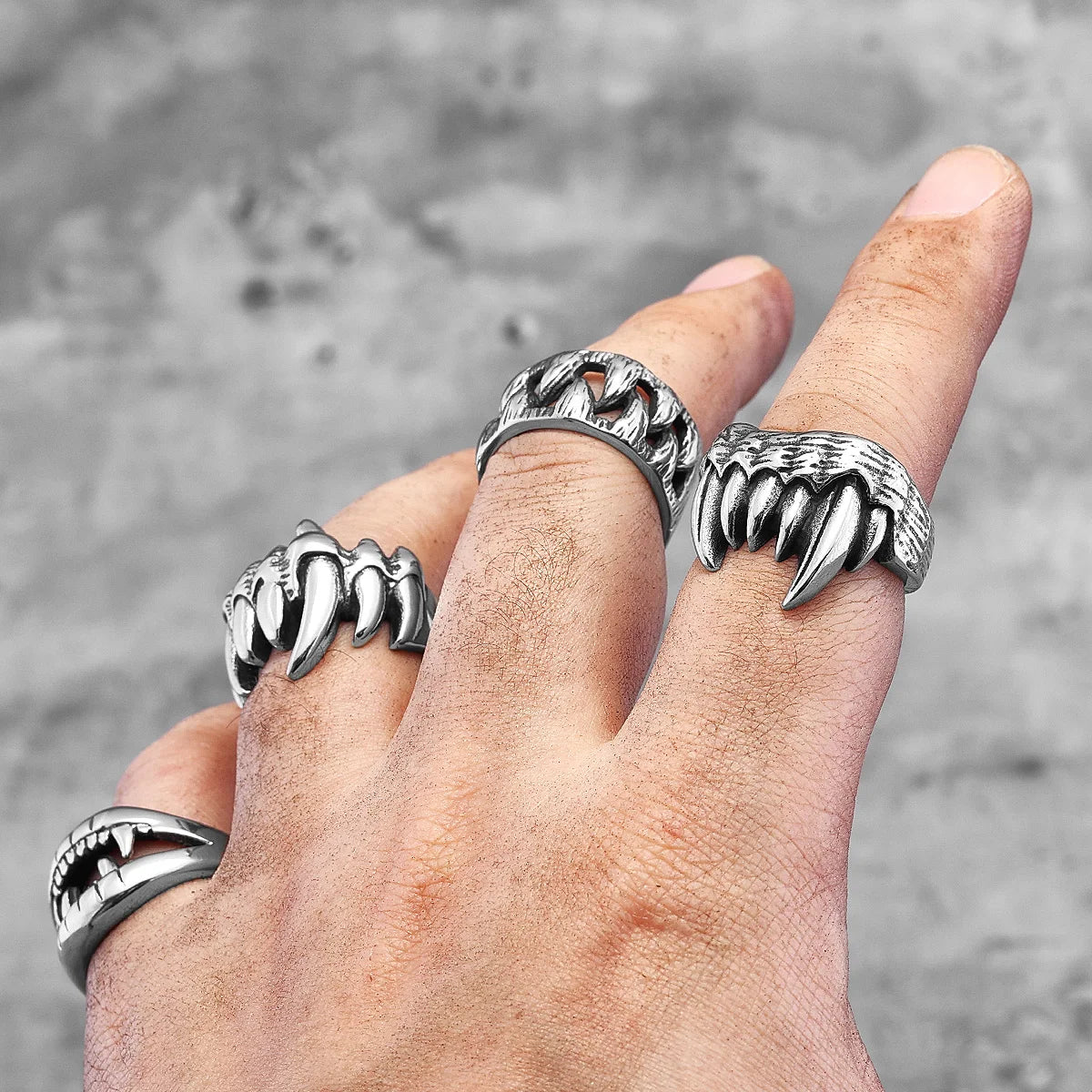 Demon Beast Teeth Skull Ring – Stainless Steel Biker Ring for Men and Women. Badass birthday gifts. Badass Christmas gifts for badasses. Badass skull accessories. Unique Valentine gifts for him and her. Anniversary gift for him and her. Unique Anniversary gift for my badass husband and wife. Unique Badass Birthday gift for my badass boyfriend and girlfriend. Unique Badass Birthday gift for my badass husband and wife. Coolest gift for dad. Special gift for father's day.