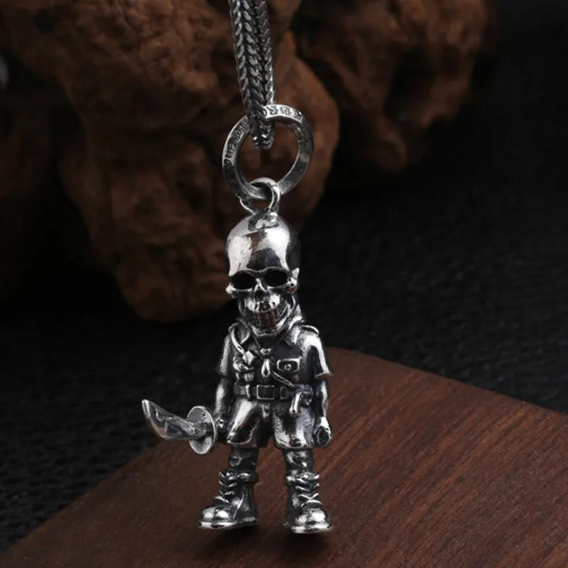 Dominant Skull Soldier Pendant – S925 Silver Necklace for Men. Unique Badass birthday gifts. Unique Badass Biker Christmas gifts for badasses. Badass skull accessories. Unique Valentine gifts for him. Unique Anniversary gift for him. Unique Anniversary gift for my badass husband. Unique Badass Birthday gift for my badass boyfriend. Badass Birthday gift for my badass husband. Badass gift for bikers.