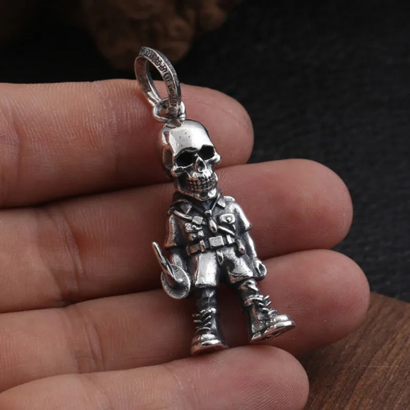 Dominant Skull Soldier Pendant – S925 Silver Necklace for Men. Unique Badass birthday gifts. Unique Badass Biker Christmas gifts for badasses. Badass skull accessories. Unique Valentine gifts for him. Unique Anniversary gift for him. Unique Anniversary gift for my badass husband. Unique Badass Birthday gift for my badass boyfriend. Badass Birthday gift for my badass husband. Badass gift for bikers.