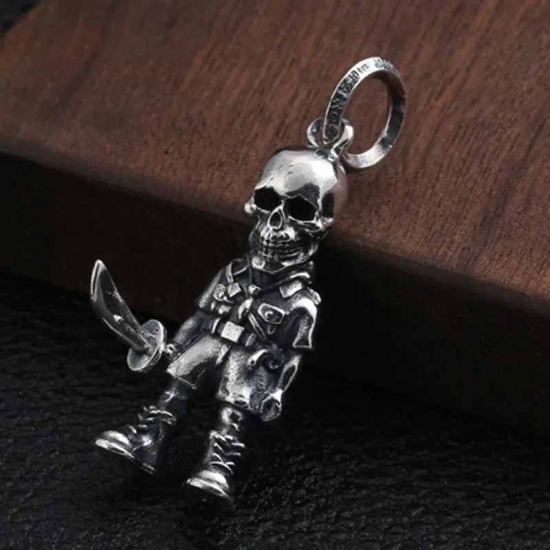 Dominant Skull Soldier Pendant – S925 Silver Necklace for Men. Unique Badass birthday gifts. Unique Badass Biker Christmas gifts for badasses. Badass skull accessories. Unique Valentine gifts for him. Unique Anniversary gift for him. Unique Anniversary gift for my badass husband. Unique Badass Birthday gift for my badass boyfriend. Badass Birthday gift for my badass husband. Badass gift for bikers.