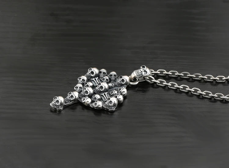 Gothic Skull Cross Pendant – S925 Sterling Silver Skull Head Accessory for Men. Unique Badass birthday gifts. Unique Badass Biker Christmas gifts for badasses. Badass skull accessories. Unique Valentine gifts for him. Unique Anniversary gift for him. Unique Anniversary gift for my badass husband. Unique Badass Birthday gift for my badass boyfriend. Badass Birthday gift for my badass husband. Badass gift for bikers.