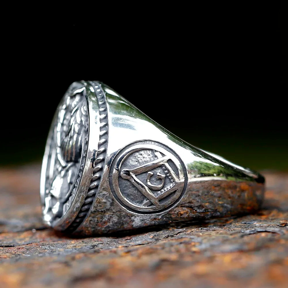 Gothic Viking Raven Skull Ring – Freemasonry Stainless Steel Jewelry for Men and Women. Unique Badass gifts for badass. Unique Badass birthday gifts. Unique Badass Biker Christmas gifts for badasses. Badass skull accessories. Unique Valentine gifts for him. Unique Anniversary gift for him. Unique Anniversary gift for my badass husband. Unique Badass Birthday gift for my badass boyfriend. Badass Birthday gift for my badass husband. Badass gift for bikers.