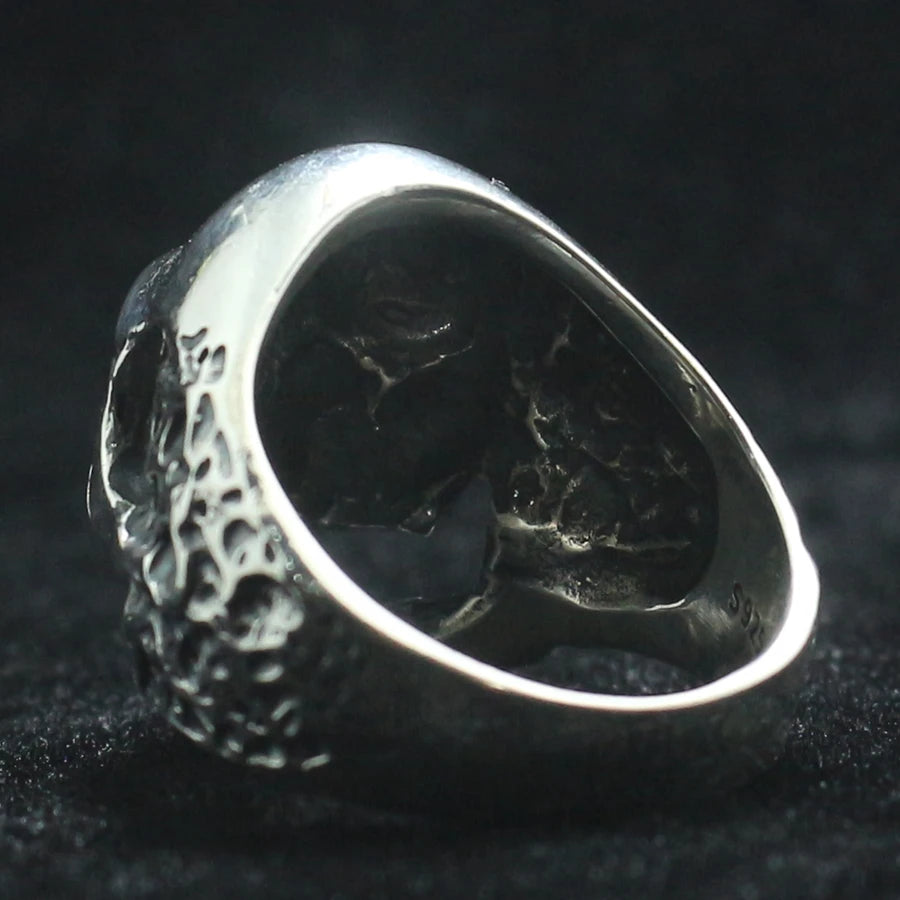 925 Sterling Silver Evil Demon Flaming Skull Ring. Badass birthday gifts. Badass Christmas gifts for badasses. Badass skull accessories. Valentine gifts for him and her. Anniversary gift for him and her. Anniversary gift for my badass husband and wife. Badass Birthday gift for my badass boyfriend and girlfriend. Badass Birthday gift for my badass husband and wife. Coolest gift for dad. Special gift for father's day.