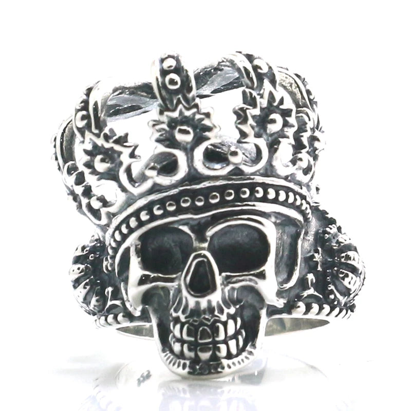 King's Crown Gothic Skull Ring – Unisex 925 Sterling Silver Punk Jewelry. Badass gifts for badass. Badass birthday gifts. Badass Christmas gifts for badasses. Badass skull accessories. Valentine gifts for him. Anniversary gift for him. Anniversary gift for my badass husband. Badass Birthday gift for my badass boyfriend. Badass Birthday gift for my badass husband. Badass gift for bikers.