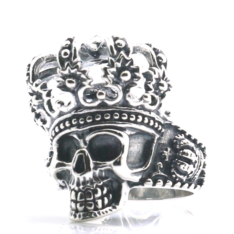 King's Crown Gothic Skull Ring – Unisex 925 Sterling Silver Punk Jewelry. Badass gifts for badass. Badass birthday gifts. Badass Christmas gifts for badasses. Badass skull accessories. Valentine gifts for him. Anniversary gift for him. Anniversary gift for my badass husband. Badass Birthday gift for my badass boyfriend. Badass Birthday gift for my badass husband. Badass gift for bikers.