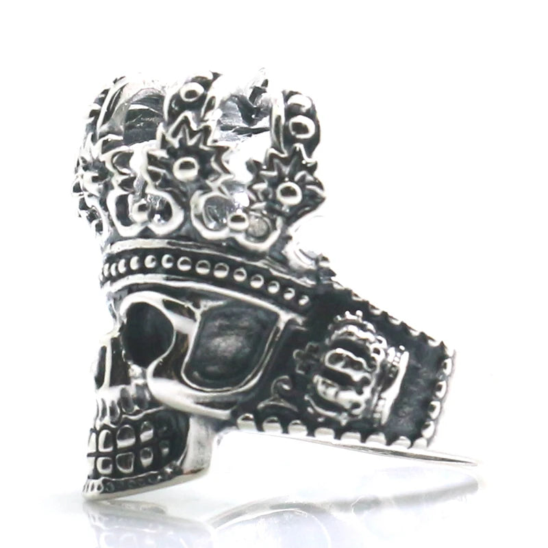 King's Crown Gothic Skull Ring – Unisex 925 Sterling Silver Punk Jewelry. Badass gifts for badass. Badass birthday gifts. Badass Christmas gifts for badasses. Badass skull accessories. Valentine gifts for him. Anniversary gift for him. Anniversary gift for my badass husband. Badass Birthday gift for my badass boyfriend. Badass Birthday gift for my badass husband. Badass gift for bikers.