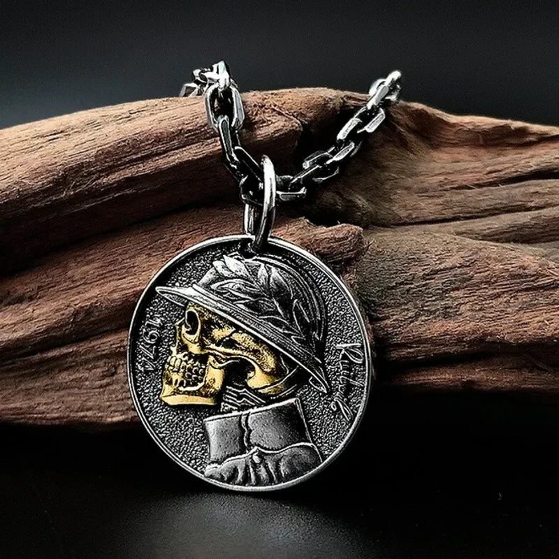 Retro Hip-Hop Skull Coin Pendant – S925 Silver Badass Skull Jewelry. Unique Badass gifts for badass. Unique Badass birthday gifts. Unique Badass Biker Christmas gifts for badasses. Badass skull accessories. Unique Valentine gifts for him. Unique Anniversary gift for him. Unique Anniversary gift for my badass husband. Unique Badass Birthday gift for my badass boyfriend. Badass Birthday gift for my badass husband. Badass gift for bikers.