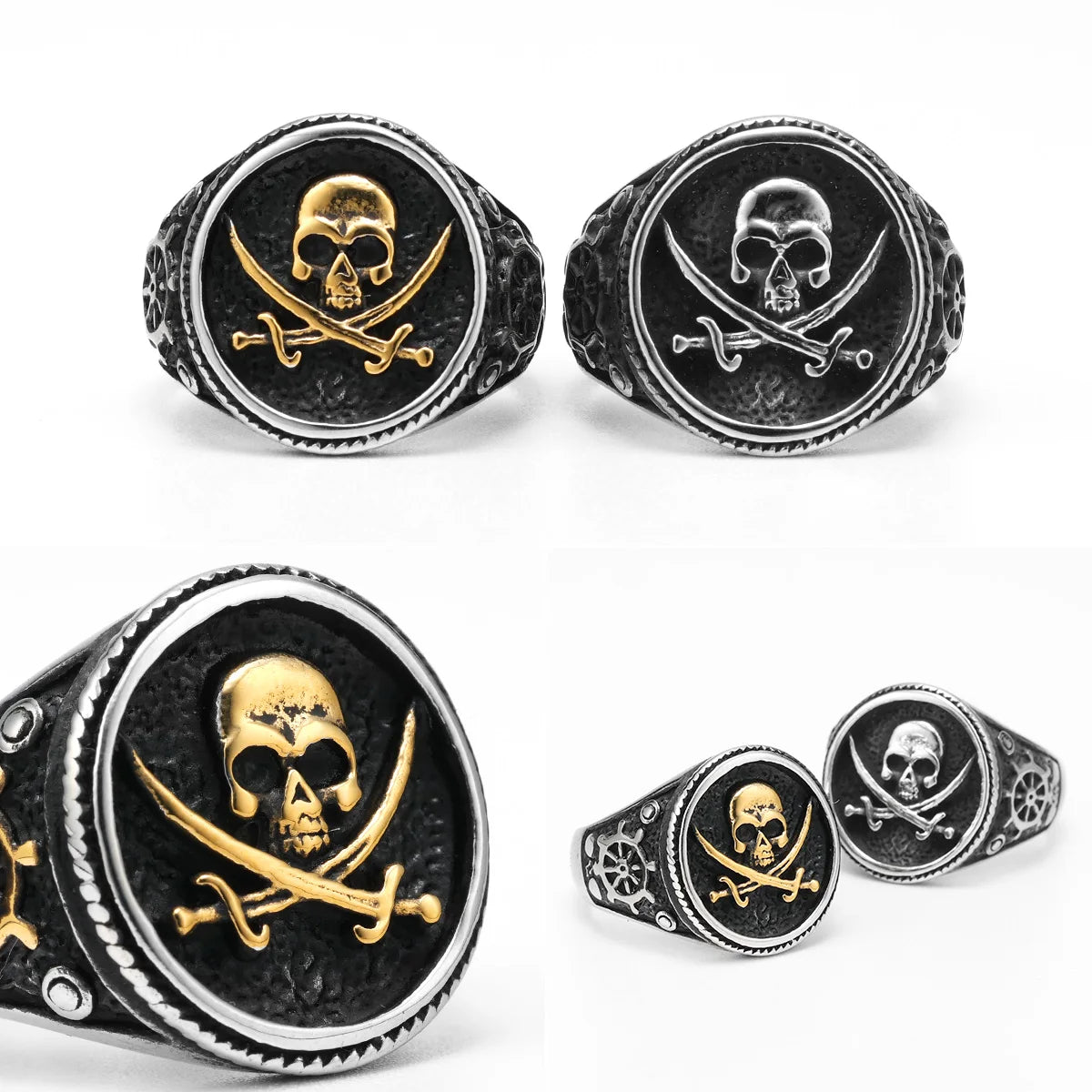 Pirate Skull with Crossing Swords Ring. Skull rings for men. Badass gifts for badass. Badass birthday gifts. Badass Christmas gifts for badasses. Badass skull accessories. Valentine gifts for him. Anniversary gift for him. Anniversary gift for my badass husband. Badass Birthday gift for my badass boyfriend. Badass Birthday gift for my badass husband. Pirate skull rings.