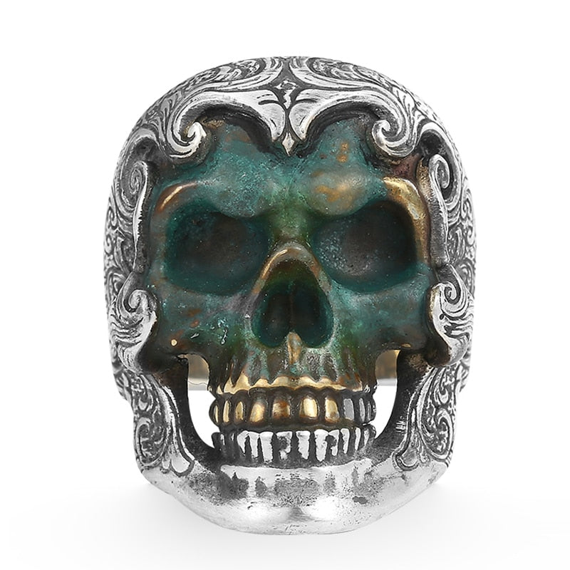 Handcrafted 925 Sterling Silver Vintage Luxury Skull Ring. Badass skull rings. Skull rings for men and women. Badass skull jewelry. Badass biker jewelry. badass skull accessories. Valentine gifts for him. Anniversary gift for him. Anniversary gift for my badass husband. Badass Birthday gift for my badass boyfriend. Badass Birthday gift for my badass husband.