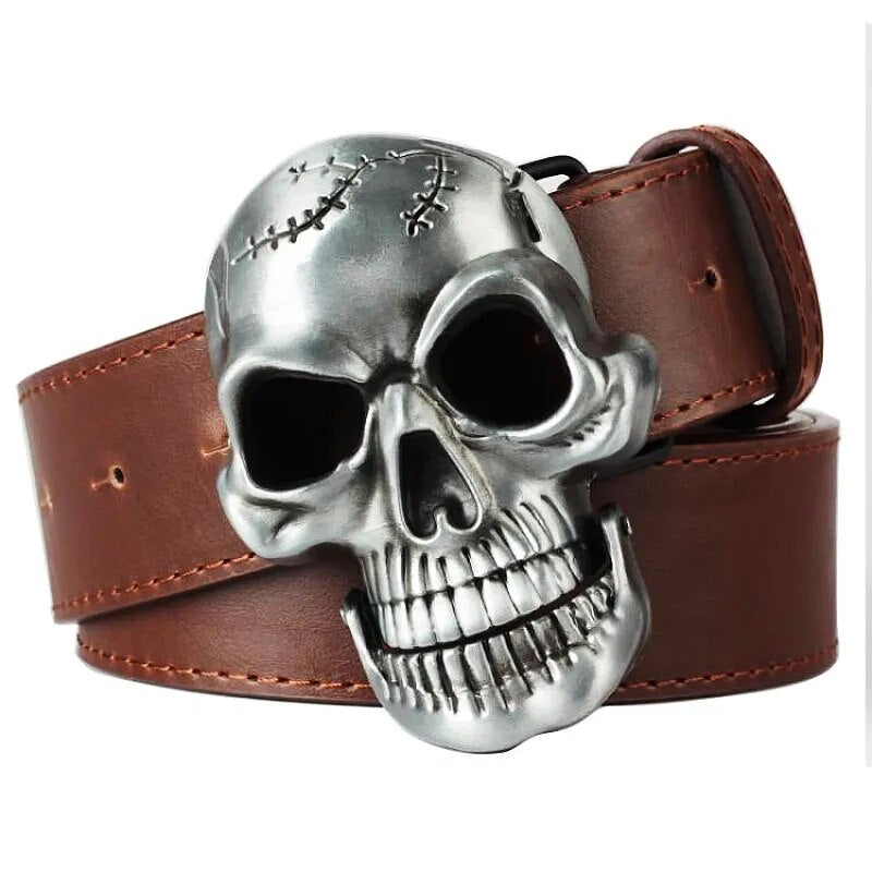 Rock Metal Buckle Big Skull Belts