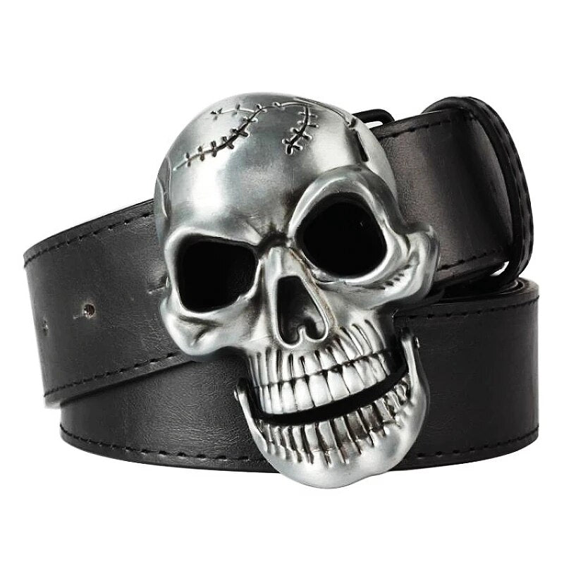 Rock Metal Buckle Big Skull Belts