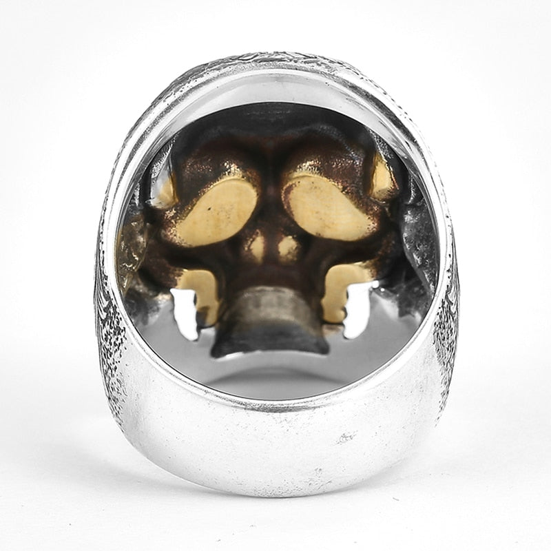 Handcrafted 925 Sterling Silver Vintage Luxury Skull Ring. Badass skull rings. Skull rings for men and women. Badass skull jewelry. Badass biker jewelry. badass skull accessories.