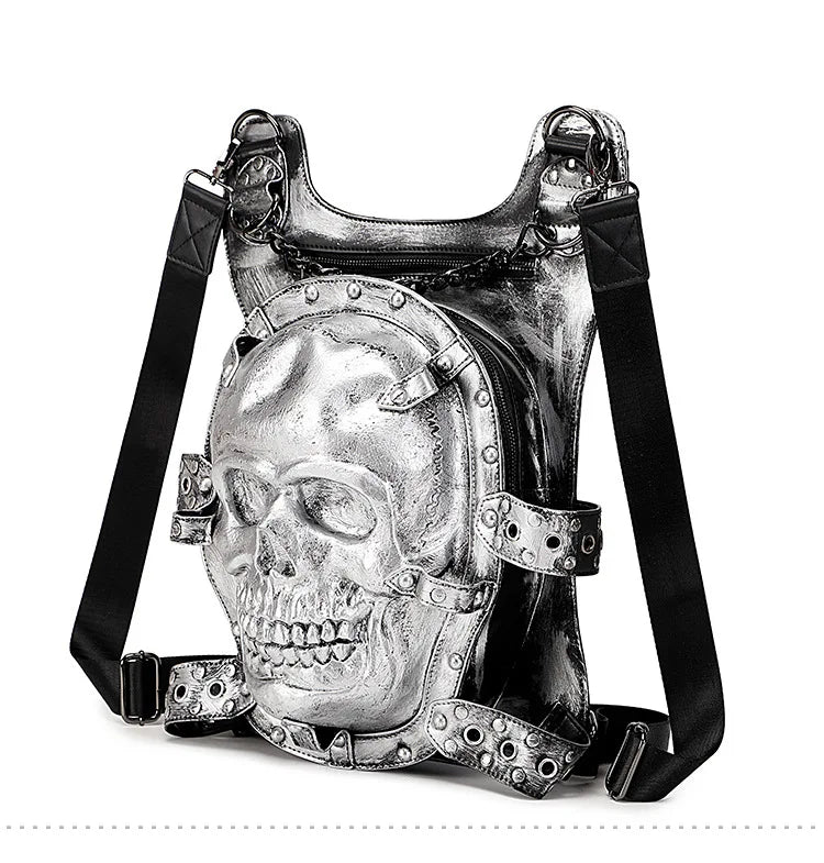 Gothic 3D Skull Skeleton Backpack for Women Silver Gothic 3D Skull Skeleton Backpack for Women Silver