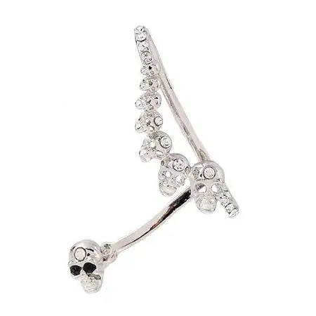 Crystal Skeleton Ear Cuff – Fashion Skull Piercing Earrings for Women. Skull earrings for her. Badass gifts for her. Badass gothic birthday gifts. Unique Badass Christmas gifts for badasses. Badass biker skull earrings. Badass Biker skull jewelry. Badass skull jewelry. Badass skull accessories. Unique Valentine gifts for her. Unique Anniversary gift for her. Unique Anniversary gift for my badass husband. Unique Badass Birthday gift for my badass girlfriend. Badass Birthday gift for my badass wife.