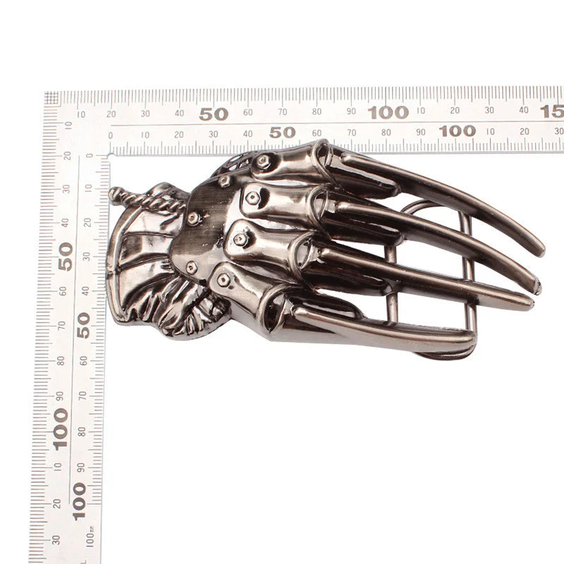 Silver Skull Hand Buckle Leather Belts