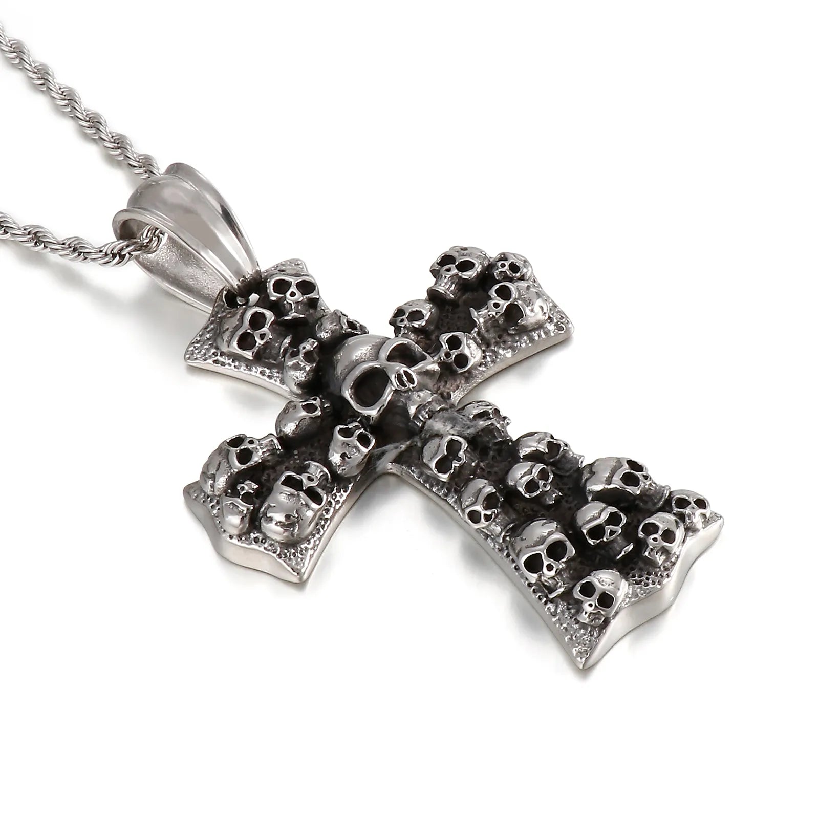 Huge Evil Cross Ghost Head Pendant Necklace - Men's Stainless Steel Jewelry. Badass skull pendant for men. Badass gifts for him. Badass gifts for badass. Badass birthday gifts. Badass Christmas gifts for badasses. Badass biker skull pendant. Badass biker skull jewelry. Badass skull jewelry. Badass skull accessories. Valentine gifts for him. Anniversary gift for him. Anniversary gift for my badass husband. Badass Birthday gift for my badass boyfriend. Badass Birthday gift for my badass husband.