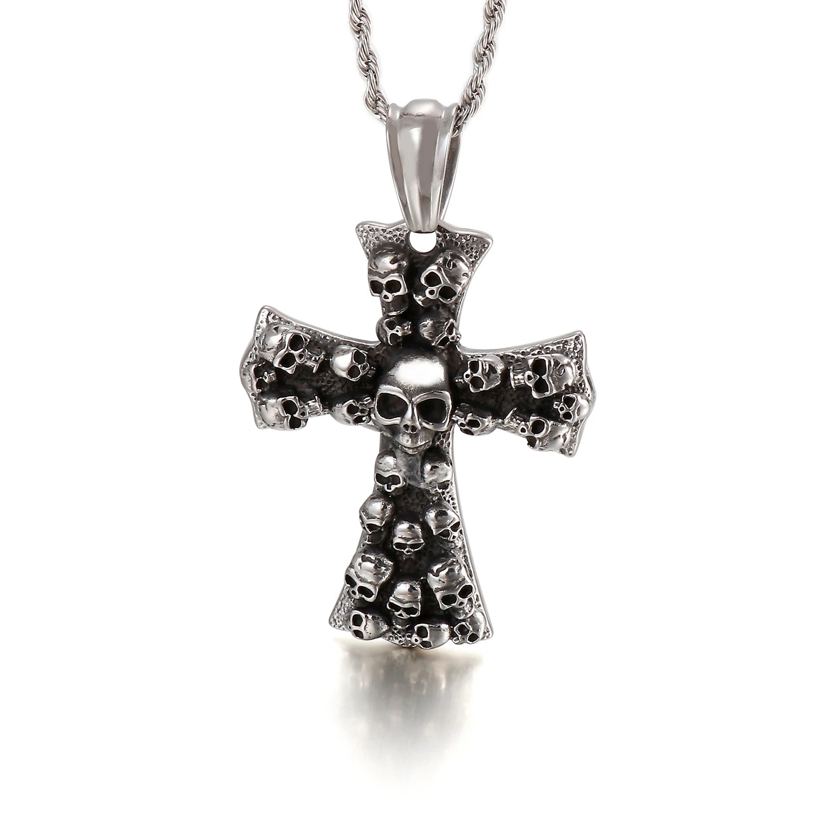 Huge Evil Cross Ghost Head Pendant Necklace - Men's Stainless Steel Jewelry. Badass skull pendant for men. Badass gifts for him. Badass gifts for badass. Badass birthday gifts. Badass Christmas gifts for badasses. Badass biker skull pendant. Badass biker skull jewelry. Badass skull jewelry. Badass skull accessories. Valentine gifts for him. Anniversary gift for him. Anniversary gift for my badass husband. Badass Birthday gift for my badass boyfriend. Badass Birthday gift for my badass husband.