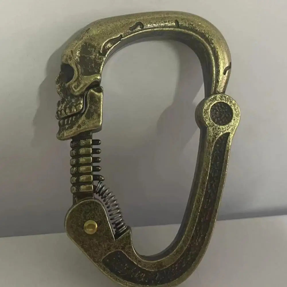 Skull Carabiner Clip – Heavy Duty Stainless Steel Badass Accessory. Skull Carabiner Clip for men. Skull Carabiner Clip for bikers. Unique designed Skull Carabiner Clip.