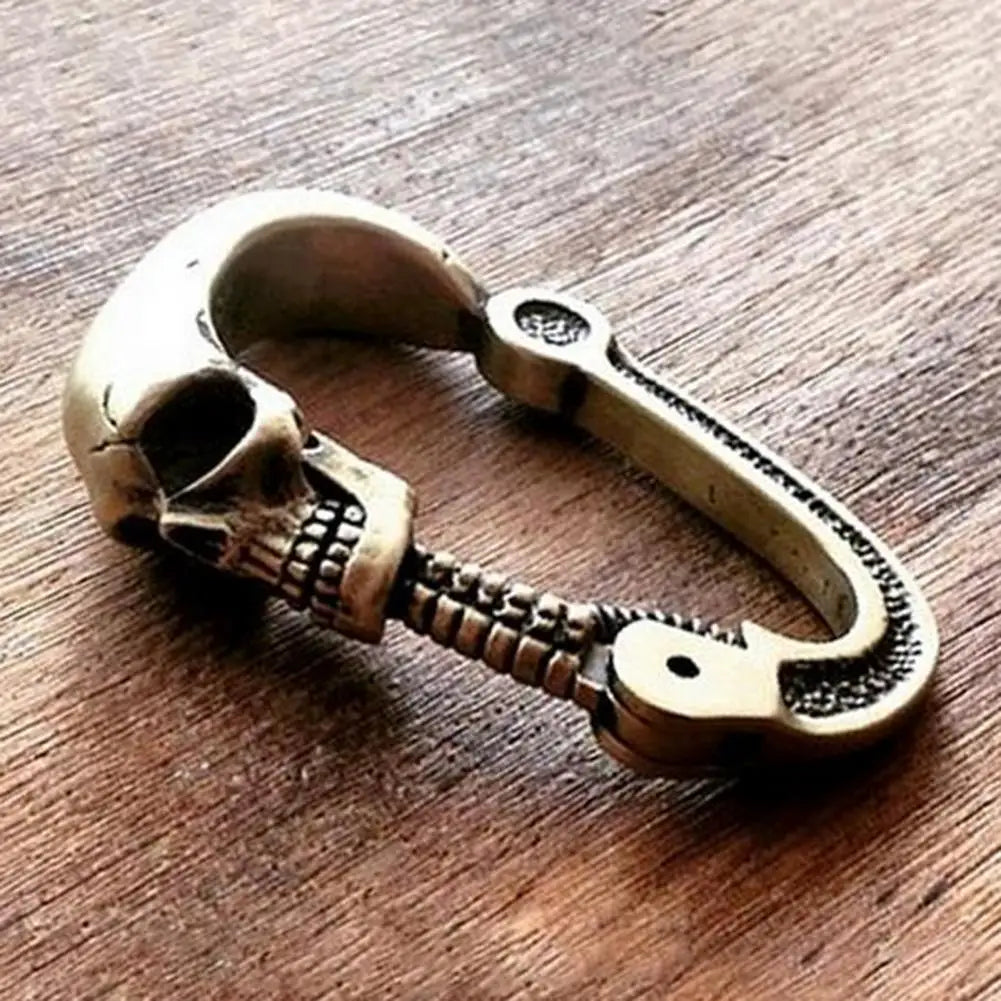 Skull Carabiner Clip – Heavy Duty Stainless Steel Badass Accessory. Skull Carabiner Clip for men. Skull Carabiner Clip for bikers. Unique designed Skull Carabiner Clip.