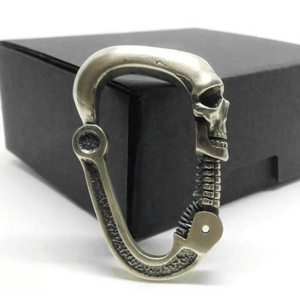 Skull Carabiner Clip – Heavy Duty Stainless Steel Badass Accessory. Skull Carabiner Clip for men. Skull Carabiner Clip for bikers. Unique designed Skull Carabiner Clip.