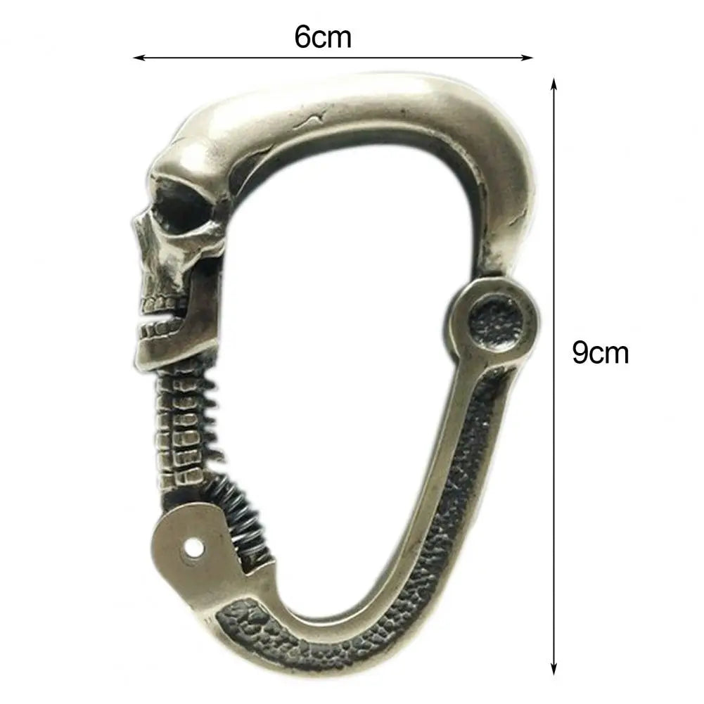 Skull Carabiner Clip – Heavy Duty Stainless Steel Badass Accessory. Skull Carabiner Clip for men. Skull Carabiner Clip for bikers. Unique designed Skull Carabiner Clip.