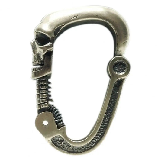 Skull Carabiner Clip – Heavy Duty Stainless Steel Badass Accessory. Skull Carabiner Clip for men. Skull Carabiner Clip for bikers. Unique designed Skull Carabiner Clip.