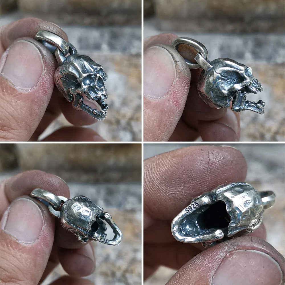 Small Skull Pendant – 925 Sterling Silver Punk Charm for Men and Women. Unique Badass birthday gifts. Unique Badass Biker Christmas gifts for badasses. Badass skull accessories. Unique Valentine gifts for him. Unique Anniversary gift for him. Unique Anniversary gift for my badass husband. Unique Badass Birthday gift for my badass boyfriend. Badass Birthday gift for my badass husband. Badass gift for bikers.