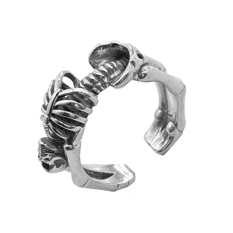 Sterling Silver Punk Personality Ring – Adjustable Open Circle Design for Men and Women. Skull earrings for her. Badass gifts for her. Badass gothic birthday gifts. Unique Badass Christmas gifts for badasses. Badass biker skull earrings. Badass Biker skull jewelry. Badass skull jewelry. Badass skull accessories. Unique Valentine gifts for her. Unique Anniversary gift for her. Unique Anniversary gift for my badass husband. Unique Badass Birthday gift for my badass girlfriend. Badass Birthday gift for my bada