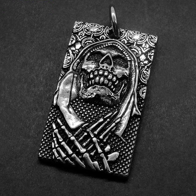 3D Skull Dog Tag Pendant Necklaces
