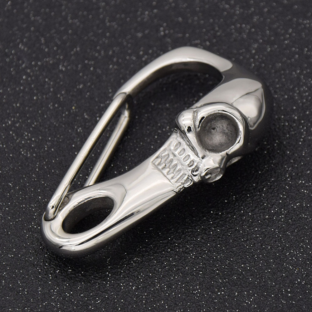4.5cm Big Skull Carabiner Biker Keychains. High quality 925 sterling silver. Badass skull accessories. Unique Valentine gifts for him. Unique Anniversary gift for him. Unique Anniversary gift for my badass husband. Unique Badass Birthday gift for my badass boyfriend. Badass Birthday gift for my badass husband. Badass gift for bikers.