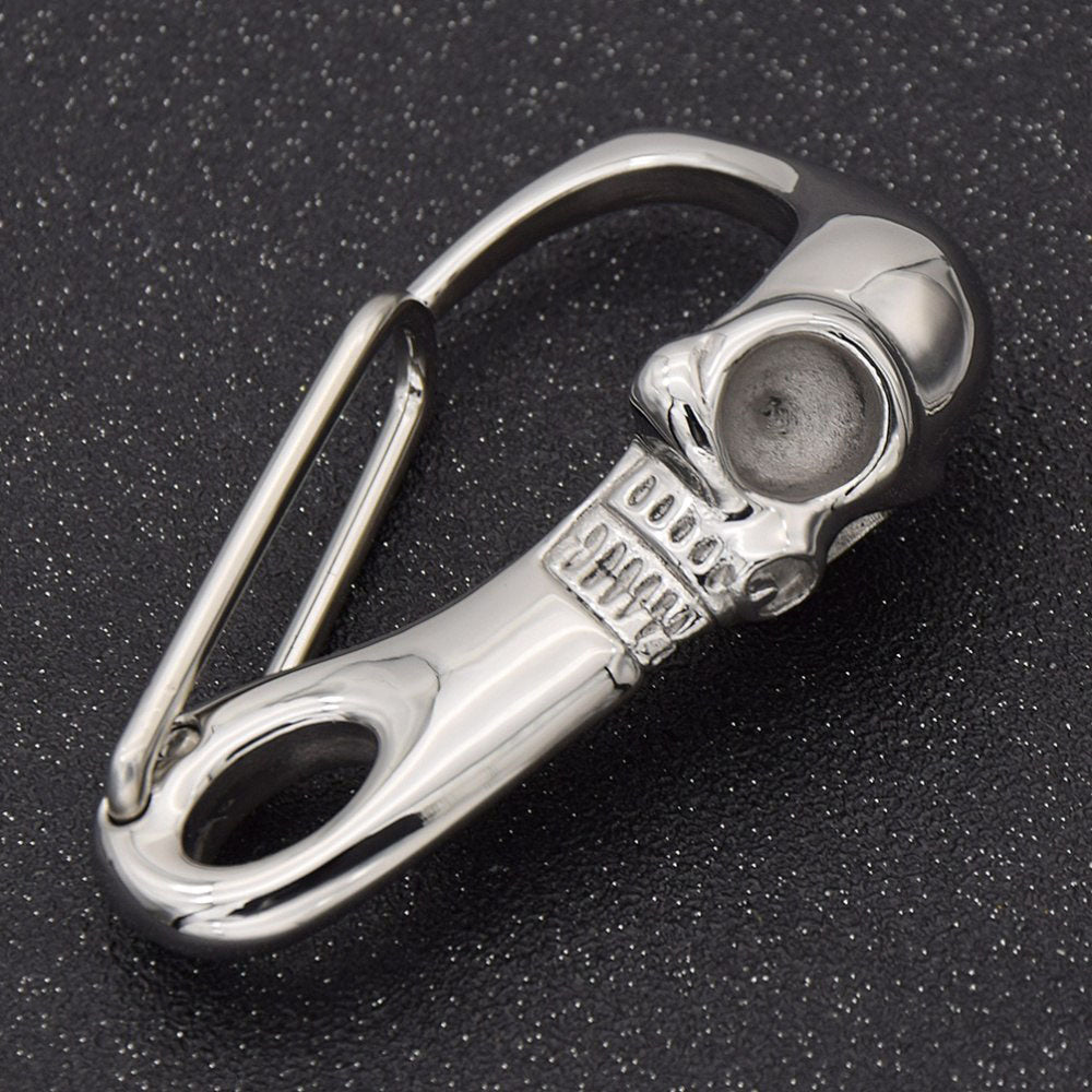 4.5cm Big Skull Carabiner Biker Keychains. High quality 925 sterling silver. Badass skull accessories. Unique Valentine gifts for him. Unique Anniversary gift for him. Unique Anniversary gift for my badass husband. Unique Badass Birthday gift for my badass boyfriend. Badass Birthday gift for my badass husband. Badass gift for bikers.