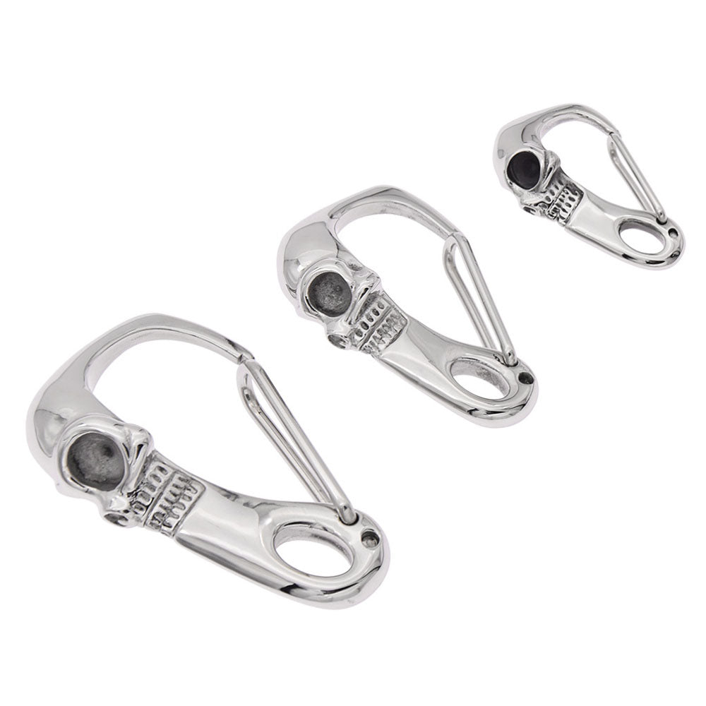 4.5cm Big Skull Carabiner Biker Keychains. High quality 925 sterling silver. Badass skull accessories. Unique Valentine gifts for him. Unique Anniversary gift for him. Unique Anniversary gift for my badass husband. Unique Badass Birthday gift for my badass boyfriend. Badass Birthday gift for my badass husband. Badass gift for bikers.