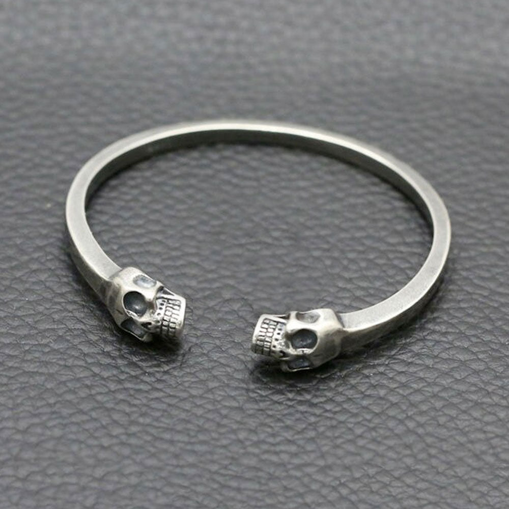 925 Sterling Silver Skull Bracelet Bangle