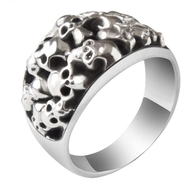 Solid 925 Sterling Silver Charm Skull Ring