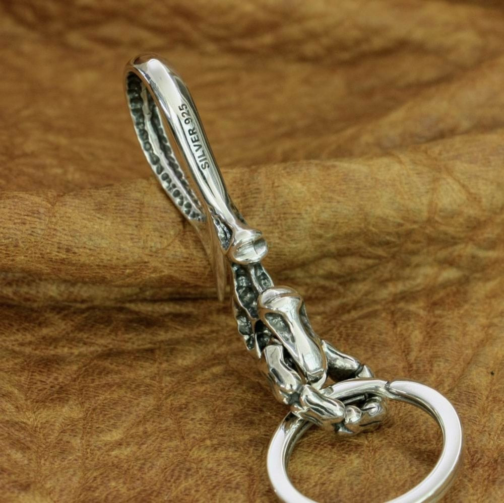 badass fishing hooks 925 Sterling Silver Fish Hook Skull Keychains – Sunken Skull
