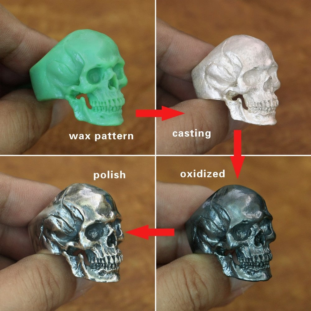 Handcrafted 925 Sterling Silver High Detailed Skull Rings. Unique Badass birthday gifts. Unique Badass Biker Christmas gifts for badasses. Badass skull accessories. Unique Valentine gifts for him. Unique Anniversary gift for him. Unique Anniversary gift for my badass husband. Unique Badass Birthday gift for my badass boyfriend. Badass Birthday gift for my badass husband. Badass gift for bikers.