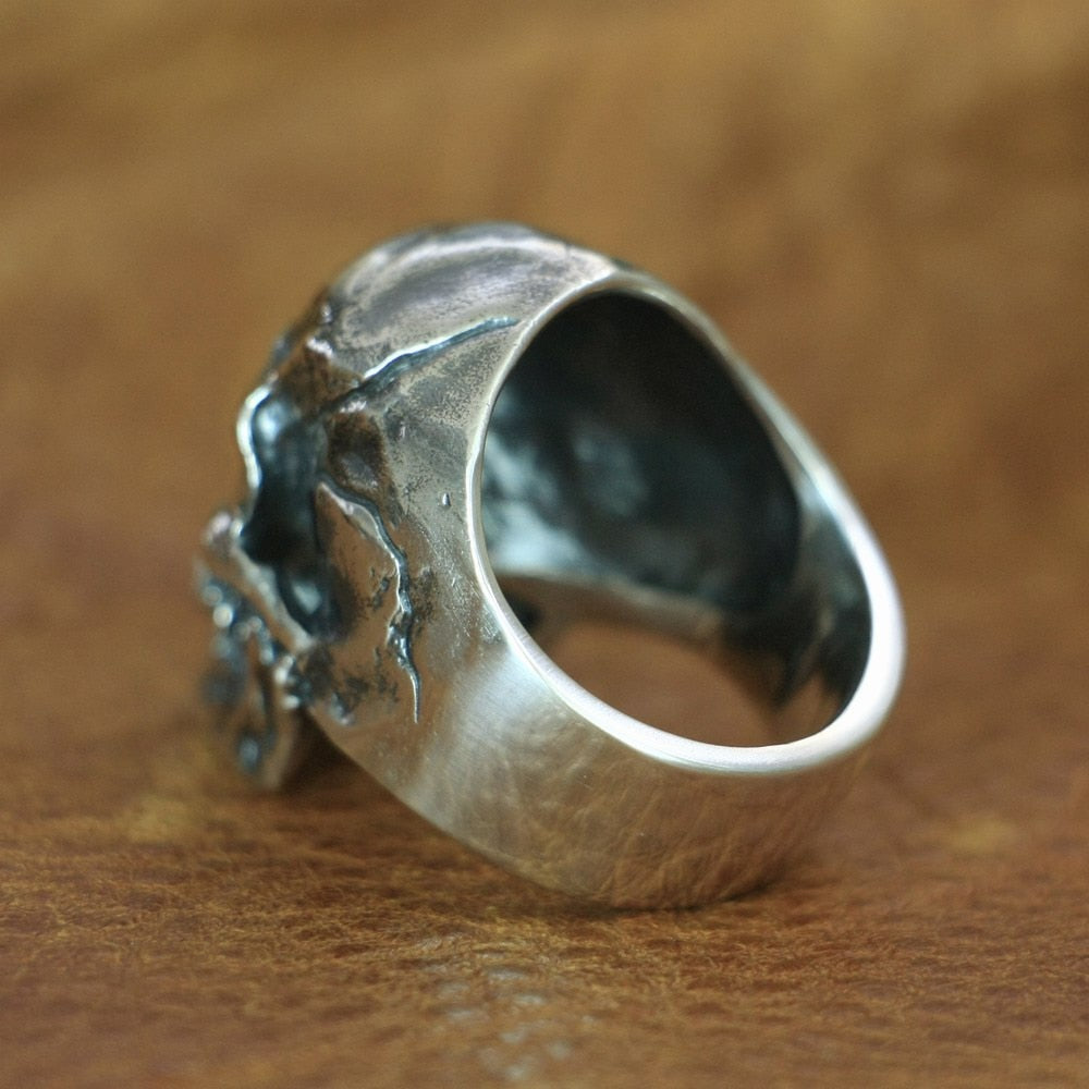 Handcrafted 925 Sterling Silver High Detailed Skull Rings. Unique Badass birthday gifts. Unique Badass Biker Christmas gifts for badasses. Badass skull accessories. Unique Valentine gifts for him. Unique Anniversary gift for him. Unique Anniversary gift for my badass husband. Unique Badass Birthday gift for my badass boyfriend. Badass Birthday gift for my badass husband. Badass gift for bikers.