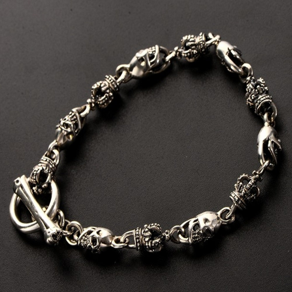 925 Sterling Silver Hipstar Skull Crown Bracelet. Badass gifts for her. Badass gothic birthday gifts. Unique Badass Christmas gifts for badasses. Badass biker skull earrings. Badass Biker skull jewelry. Badass skull jewelry. Badass skull accessories. Unique Valentine gifts for her. Unique Anniversary gift for her. Unique Anniversary gift for my badass husband. Unique Badass Birthday gift for my badass girlfriend. Badass Birthday gift for my badass wife.