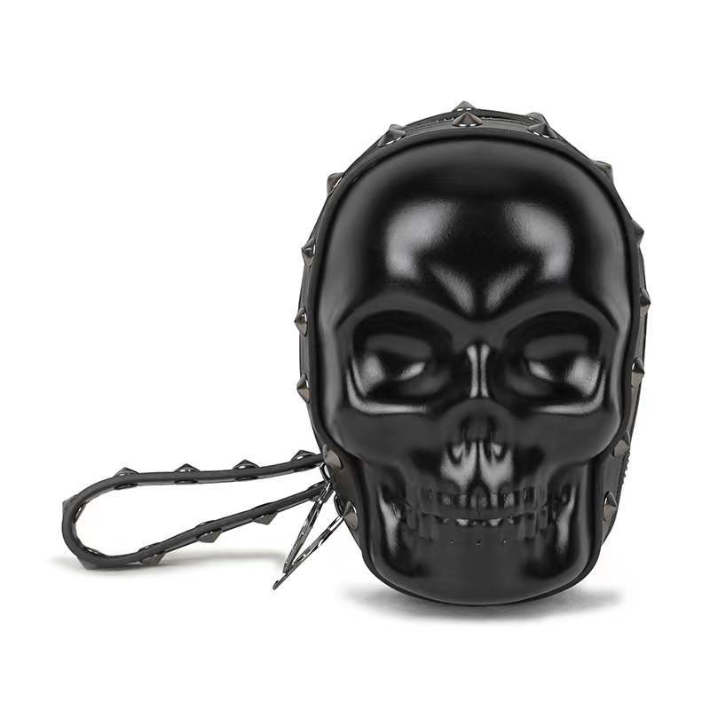 Unique Skull Head Wristlet Handbag. Gothic Skull wristlet. Badass skull accessories. badass skull handbag.