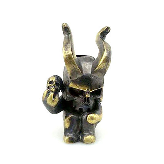 Brass Devil Skull Knife Beads - Edgy and Practical Outdoors and DIY Accessories. Badass skull accessories.