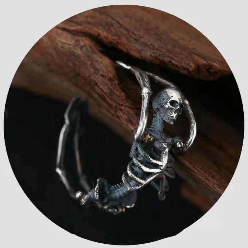 Adjustable Dark Gothic Skeleton Skull Rings