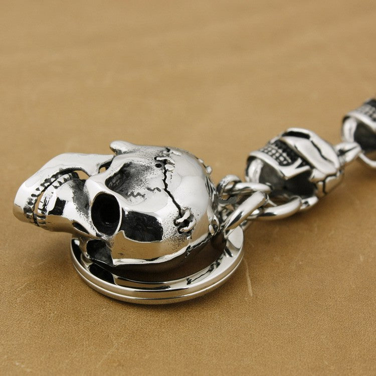 Punk Rock Stainless Steel Biker Skulls Keychain