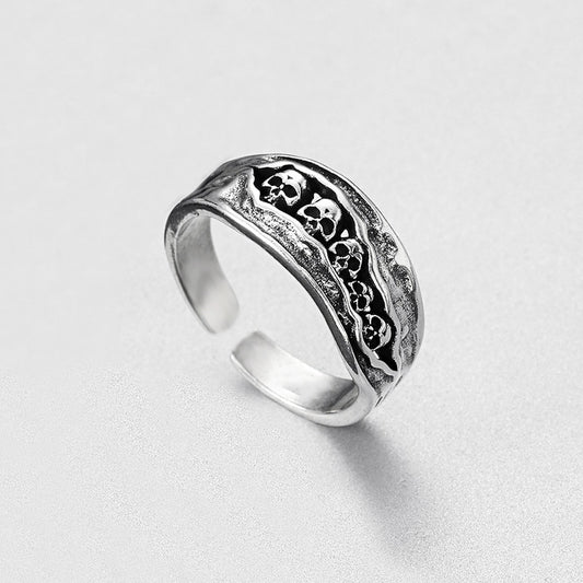 Hell Skull Punk Ring. Skull rings for men and women. skull ring for men. badass skull rings. Badass sbiker skull rings. Badass skull jewelry. Badass biker jewelry. Badass skull accessories.